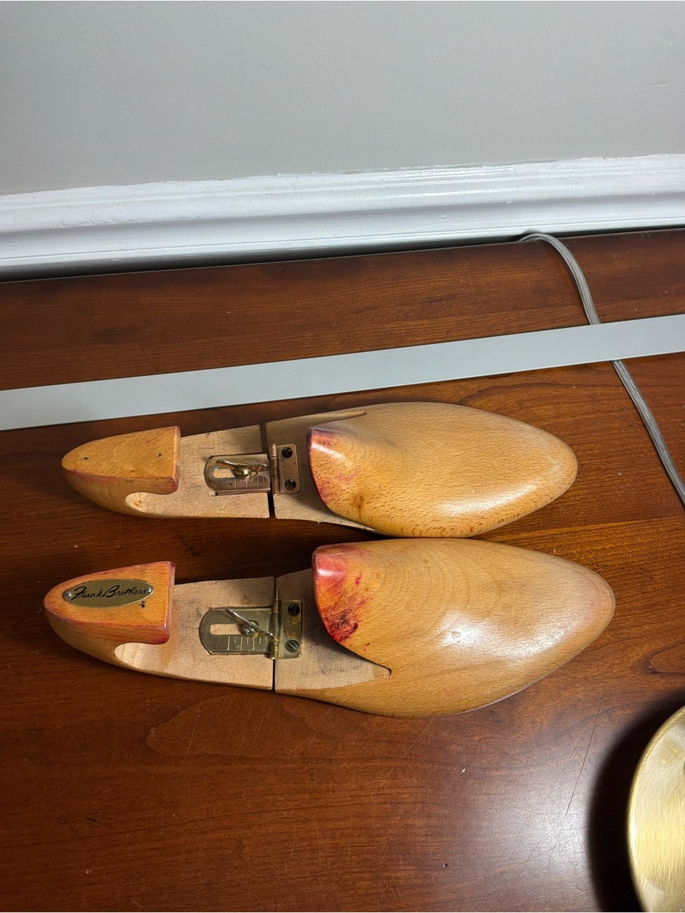 Frank Brothers Men’s Wooden Shoe Trees - Natural Wood/Brass hardware